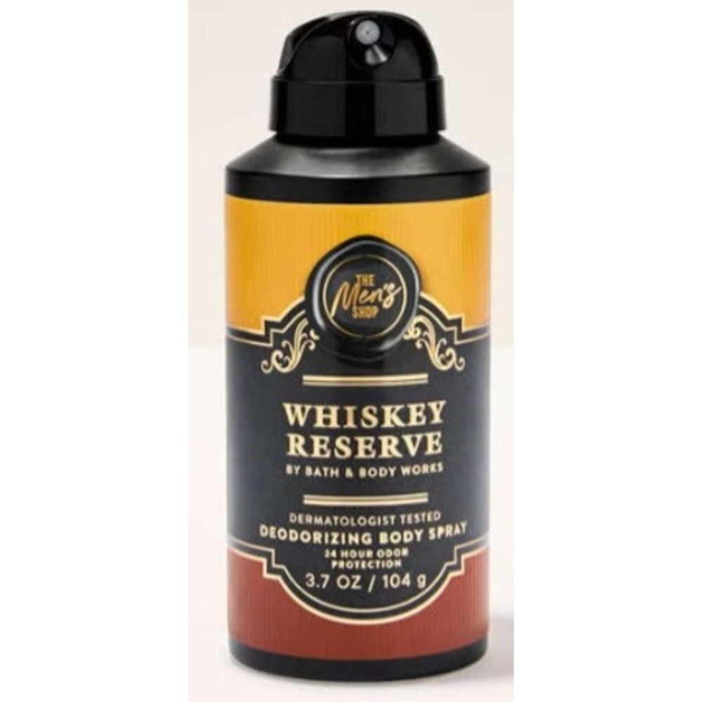 Bath & Body Works Whiskey Reserve Men Deodorizing Body Spray 3.7 oz New